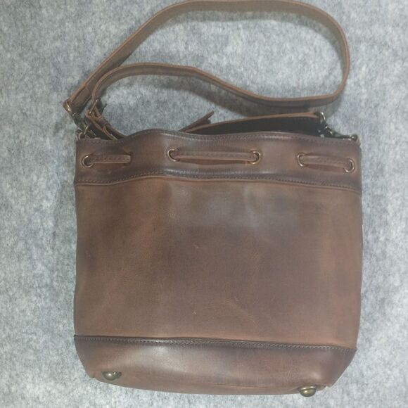 STS Ranch Leather Cowhide Calf Hair Crossbody Bag Purse Brown Rustic Cowgirl - Picture 2 of 9